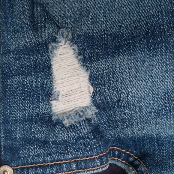 7 FOR ALL MANKIND Womens Size 4 (27) Ankle Skinny Distressed Denim Jeans - Picture 5 of 10